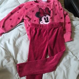 Disney Minnie Mouse Fuzzy Pink Set